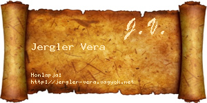 Jergler Vera névjegykártya